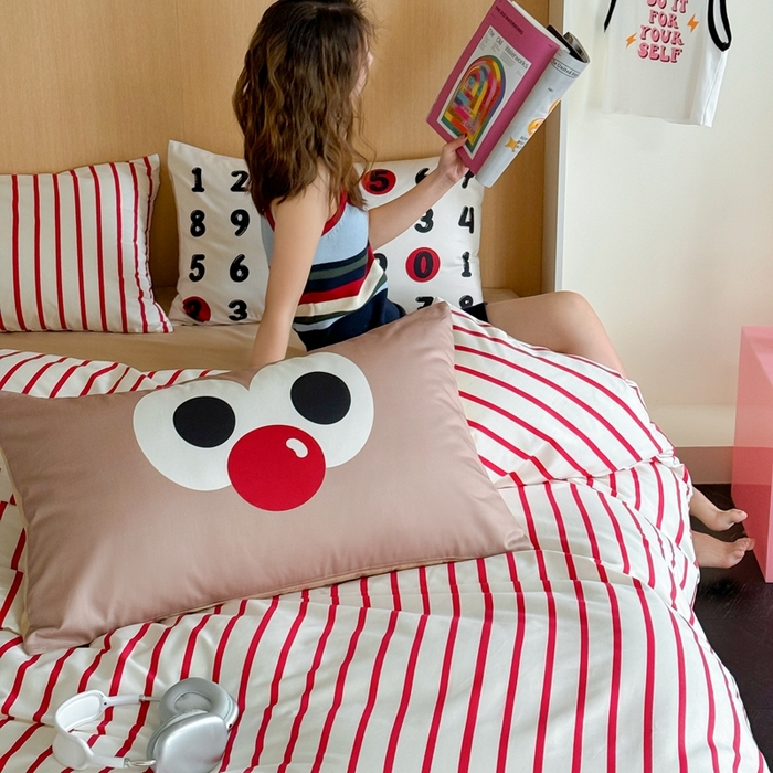 91家纺网 家纺一手货源 找家纺 （总）圆岛家纺 2024新款春夏40支趣味全棉数码印花四件套