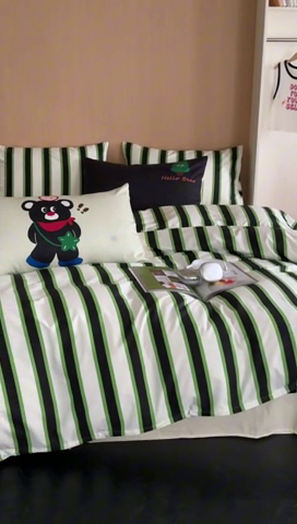 91家纺网 家纺一手货源 找家纺 圆岛家纺 2024新款春夏40支趣味全棉数码印花四件套 惊叹熊