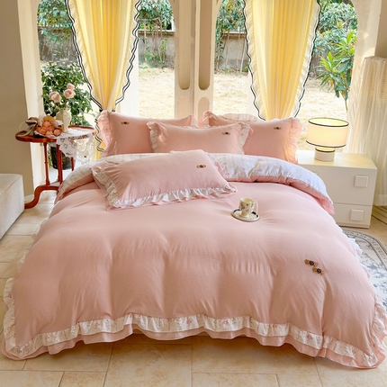 91家纺网 家纺一手货源 找家纺 （总）一比一 2024新款韩版泡泡棉四件套