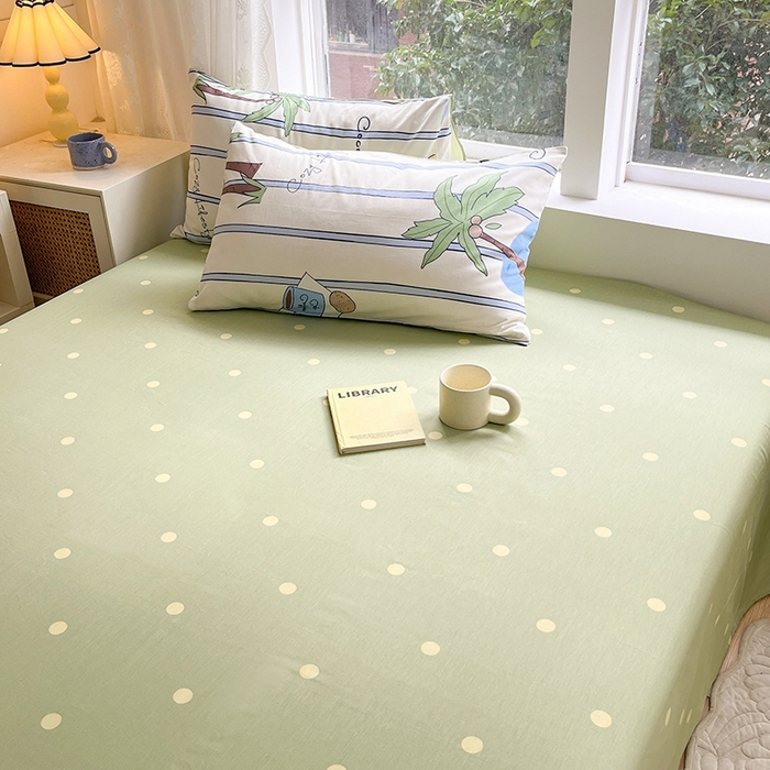 91家纺网 家纺一手货源 找家纺 麦伦家居 2024春夏新品ins小清新卡通全棉四件套 度假时光