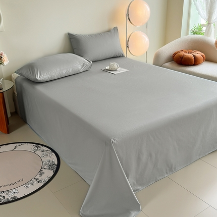 91家纺网 家纺一手货源 找家纺 （总）寝柔家纺 2024新款40S全棉斜纹13372纯棉纯色套件单品-单床单  （风格一）