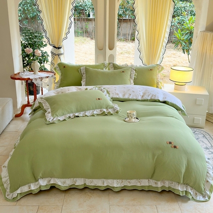 91家纺网 家纺一手货源 找家纺 （总）一比一 2024新款韩版泡泡棉四件套