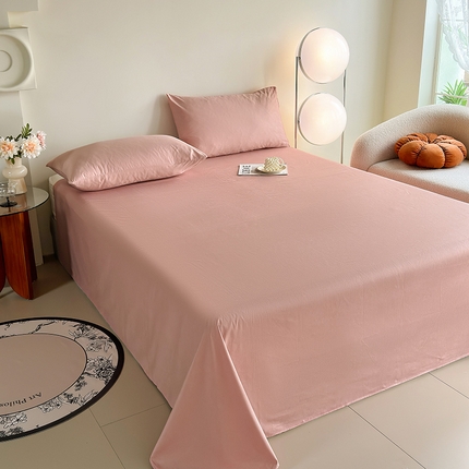 91家纺网 家纺一手货源 找家纺 （总）寝柔家纺 2024新款40S全棉斜纹13372纯棉纯色套件单品-单床单  （风格一）