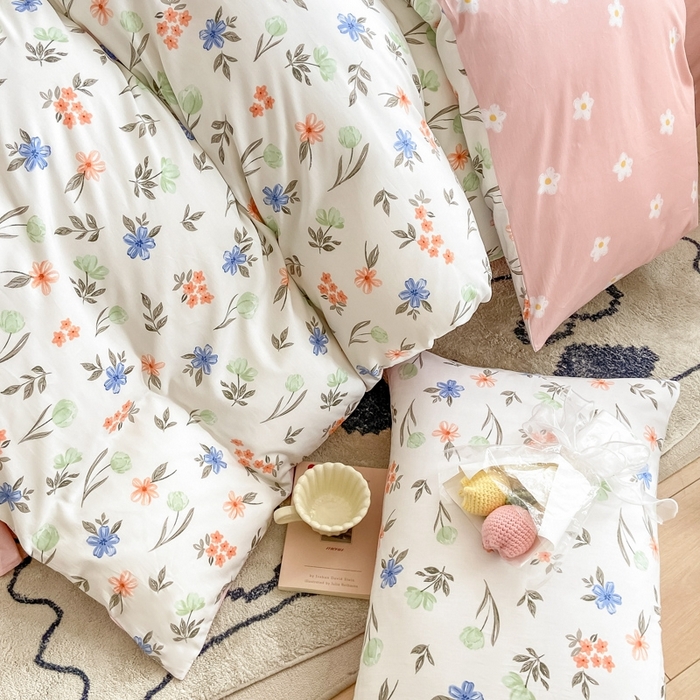 91家纺网 家纺一手货源 找家纺 宜家坊 2024新款全棉喷气13070小清新印花四件套-拍摄二 白露