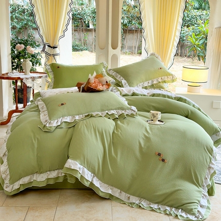 91家纺网 家纺一手货源 找家纺 （总）一比一 2024新款韩版泡泡棉四件套