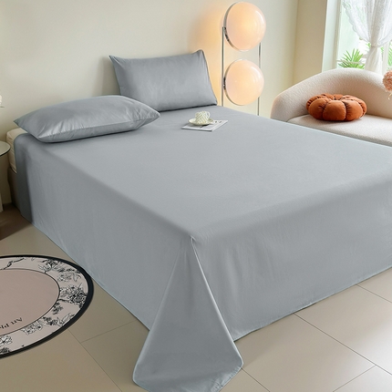 91家纺网 家纺一手货源 找家纺 （总）寝柔家纺 2024新款40S全棉斜纹13372纯棉纯色套件单品-单床单  （风格一）