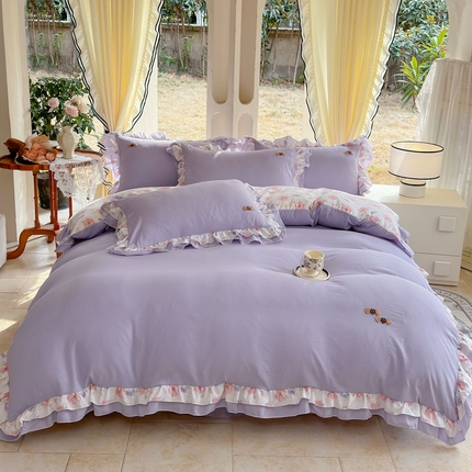 91家纺网 家纺一手货源 找家纺 （总）一比一 2024新款韩版泡泡棉四件套