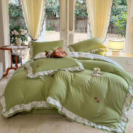 91家纺网 家纺一手货源 找家纺 （总）一比一 2024新款韩版泡泡棉四件套