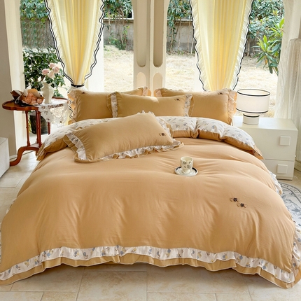 91家纺网 家纺一手货源 找家纺 （总）一比一 2024新款韩版泡泡棉四件套