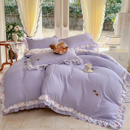 91家纺网 家纺一手货源 找家纺 （总）一比一 2024新款韩版泡泡棉四件套