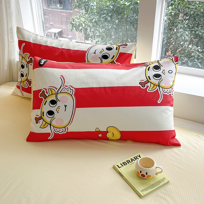 91家纺网 家纺一手货源 找家纺 麦伦家居 2024春夏新品ins小清新卡通全棉四件套 潮流龙宝