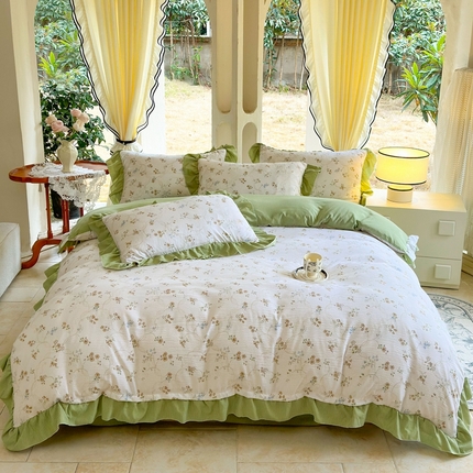 91家纺网 家纺一手货源 找家纺 （总）一比一 2024新款韩版泡泡棉四件套