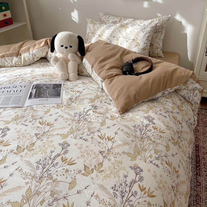 91家纺网 家纺一手货源 找家纺 希文家纺 2024新款全棉13372繁花系列四件套  繁花