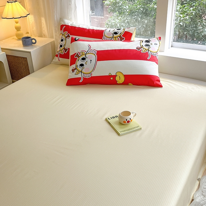 91家纺网 家纺一手货源 找家纺 麦伦家居 2024春夏新品ins小清新卡通全棉四件套 潮流龙宝