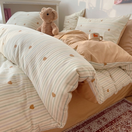 91家纺网 家纺一手货源 找家纺 希文家纺 2024新款全棉13372繁花系列四件套  心弦