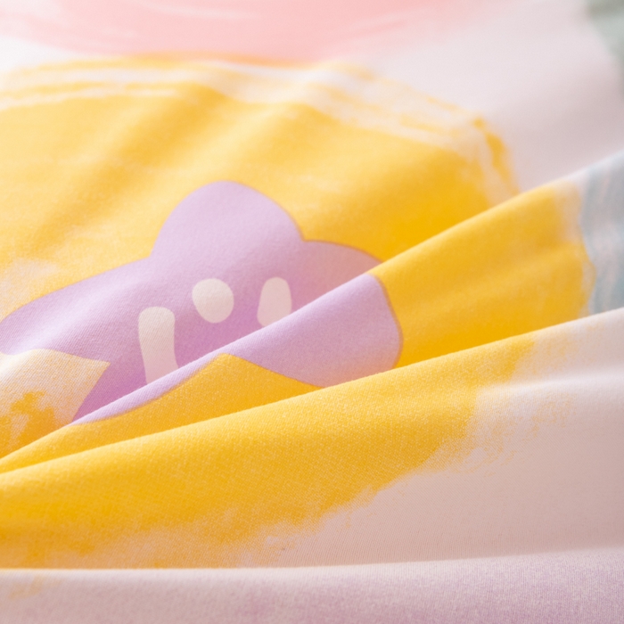 91家纺网 家纺一手货源 找家纺 乐居坊 2024新款亲肤棉 美棉 芦荟棉四件套 学生宿舍床（2月） 彩虹微笑