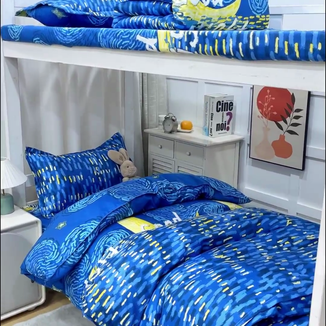 91家纺网 家纺一手货源 找家纺 乐居坊 2024新款亲肤棉 美棉 芦荟棉四件套 学生宿舍床（2月） 仰望星空
