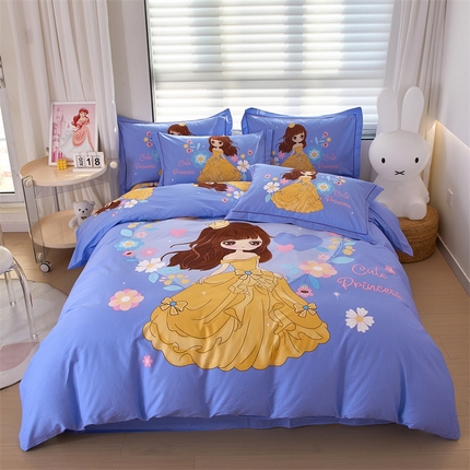 曼秀琳家纺 2024新款活性全棉印花四件套 楚楚动人-紫