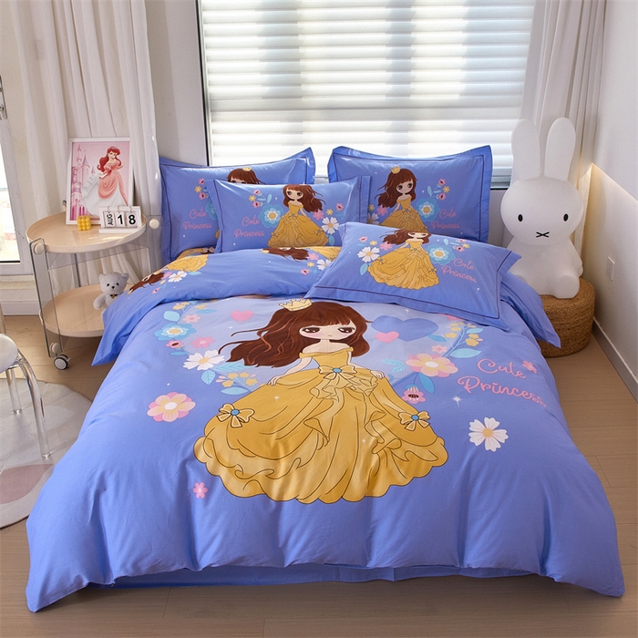 91家纺网 家纺一手货源 找家纺 曼秀琳家纺 2024新款活性全棉印花四件套 楚楚动人-紫