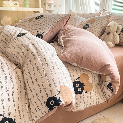 91家纺网 家纺一手货源 找家纺 （总）秋艳家纺 2024新款泡泡棉印花四件套（不做加大尺寸）