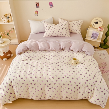 91家纺网 家纺一手货源 找家纺 （总）木楌  2025新款全棉A类皱皱纱印花四件套