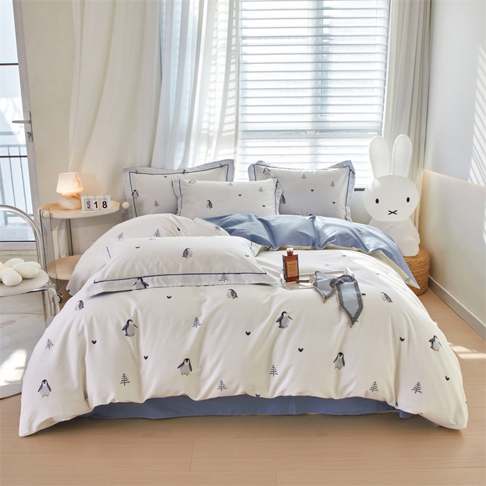 91家纺网 家纺一手货源 找家纺 曼秀琳家纺 2024新款活性全棉印花四件套 嗨皮-米