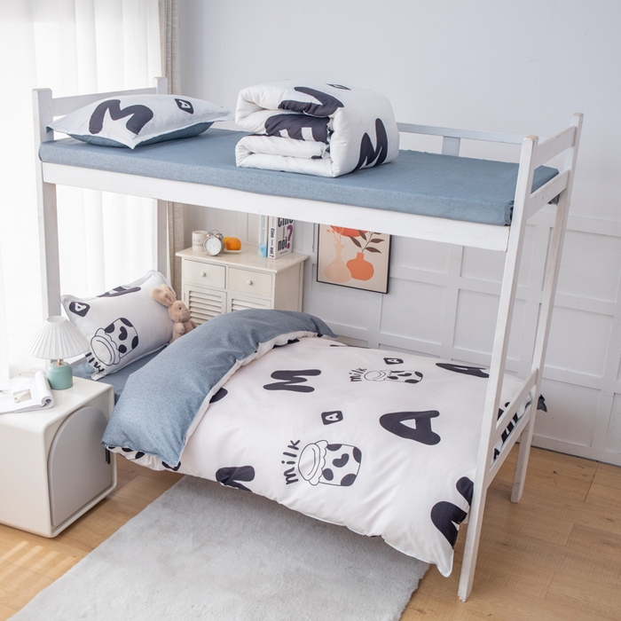 91家纺网 家纺一手货源 找家纺 乐居坊 2024新款亲肤棉 美棉 芦荟棉四件套 学生宿舍床（2月） 牛杯杯