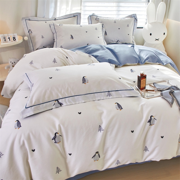 91家纺网 家纺一手货源 找家纺 曼秀琳家纺 2024新款活性全棉印花四件套 嗨皮-米