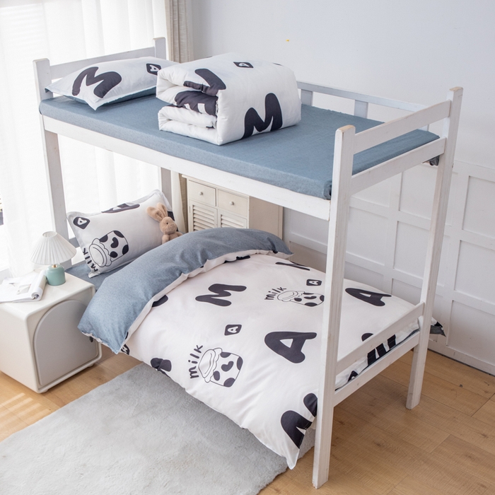 91家纺网 家纺一手货源 找家纺 乐居坊 2024新款亲肤棉 美棉 芦荟棉四件套 学生宿舍床（2月） 牛杯杯