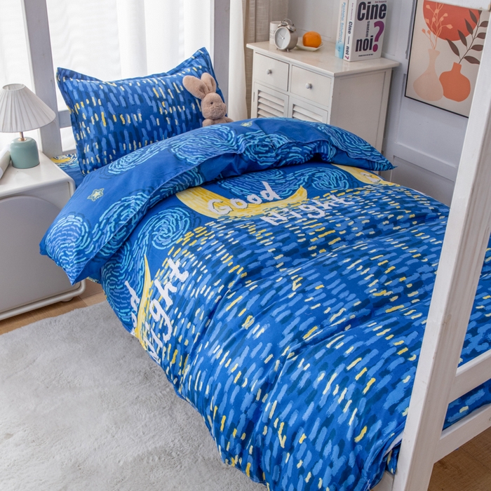 91家纺网 家纺一手货源 找家纺 乐居坊 2024新款亲肤棉 美棉 芦荟棉四件套 学生宿舍床（2月） 仰望星空