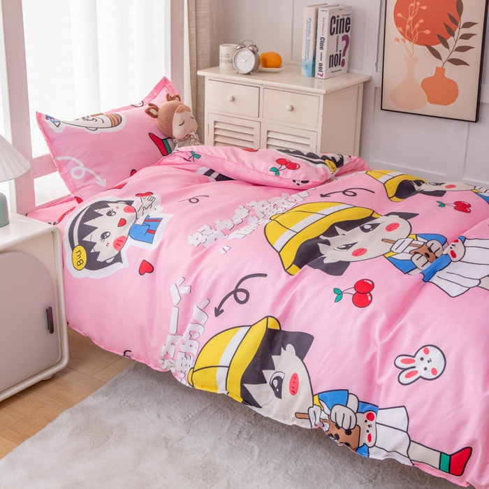 91家纺网 家纺一手货源 找家纺 乐居坊 2024新款亲肤棉 美棉 芦荟棉四件套 学生宿舍床（2月） 奶茶妹妹