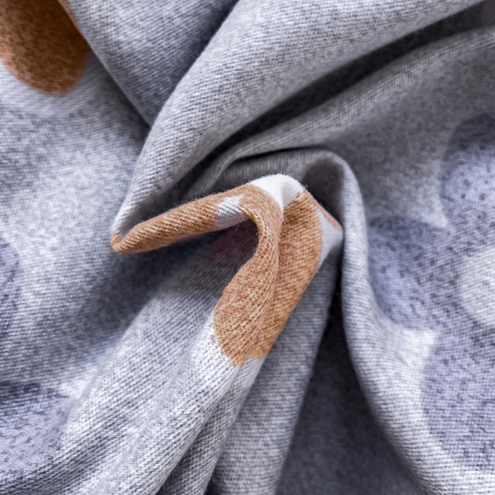 91家纺网 家纺一手货源 找家纺 江南春 2024新款春夏全棉加厚磨毛床单 轻奢时代-灰