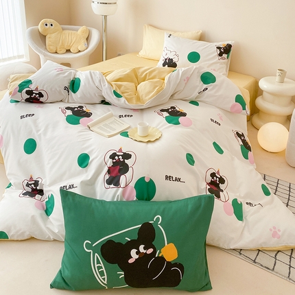 91家纺网 家纺一手货源 找家纺 （总）绫韵 2024春夏全棉混搭少女儿童卡通纯棉三件套四件套