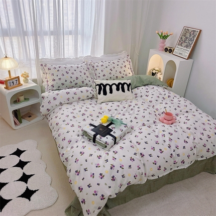 91家纺网 家纺一手货源 找家纺 （总）庭笙 新款丝带款臻品磨毛印花四件套