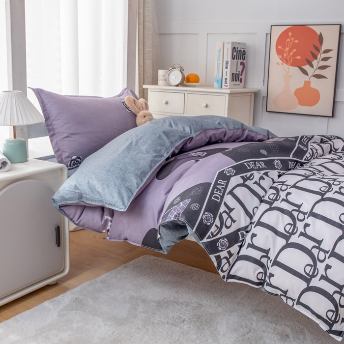 91家纺网 家纺一手货源 找家纺 乐居坊 2024新款亲肤棉 美棉 芦荟棉四件套 学生宿舍床（2月） 摩登女孩