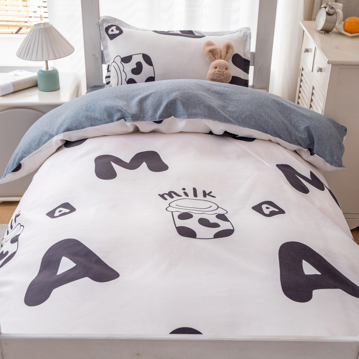 91家纺网 家纺一手货源 找家纺 乐居坊 2024新款亲肤棉 美棉 芦荟棉四件套 学生宿舍床（2月） 牛杯杯