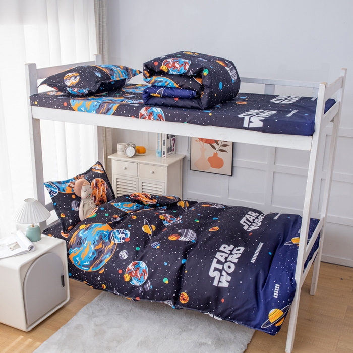 91家纺网 家纺一手货源 找家纺 乐居坊 2024新款亲肤棉 美棉 芦荟棉四件套 学生宿舍床（2月） 银河战队