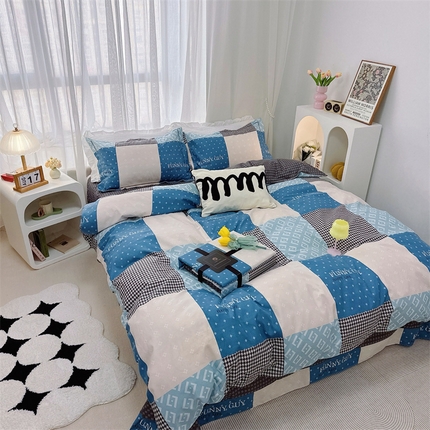 91家纺网 家纺一手货源 找家纺 （总）庭笙 新款丝带款臻品磨毛印花四件套