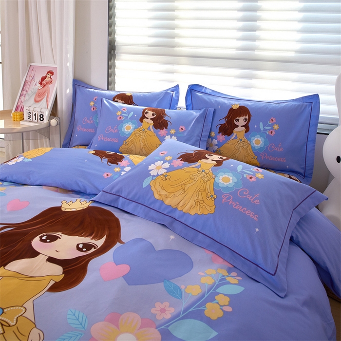 91家纺网 家纺一手货源 找家纺 曼秀琳家纺 2024新款活性全棉印花四件套 楚楚动人-紫