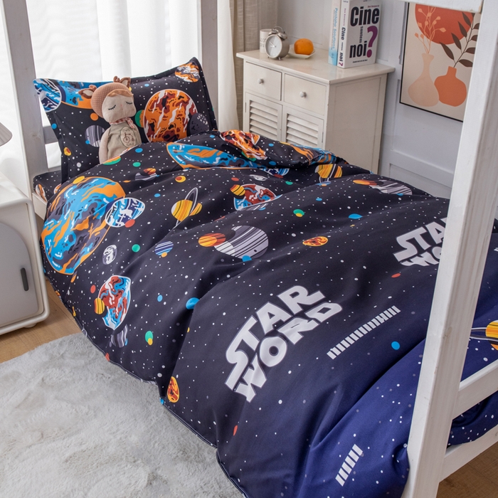 91家纺网 家纺一手货源 找家纺 乐居坊 2024新款亲肤棉 美棉 芦荟棉四件套 学生宿舍床（2月） 银河战队