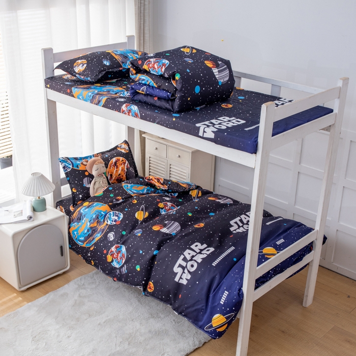 91家纺网 家纺一手货源 找家纺 乐居坊 2024新款亲肤棉 美棉 芦荟棉四件套 学生宿舍床（2月） 银河战队