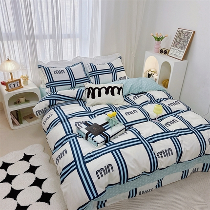 91家纺网 家纺一手货源 找家纺 （总）庭笙 新款丝带款臻品磨毛印花四件套