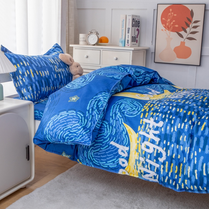 91家纺网 家纺一手货源 找家纺 乐居坊 2024新款亲肤棉 美棉 芦荟棉四件套 学生宿舍床（2月） 仰望星空