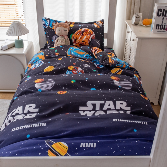 91家纺网 家纺一手货源 找家纺 乐居坊 2024新款亲肤棉 美棉 芦荟棉四件套 学生宿舍床（2月） 银河战队