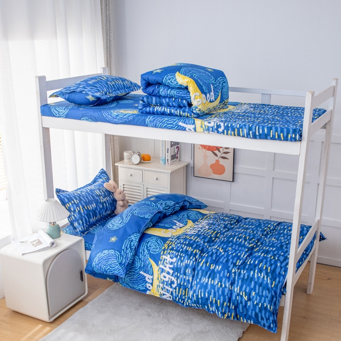 91家纺网 家纺一手货源 找家纺 乐居坊 2024新款亲肤棉 美棉 芦荟棉四件套 学生宿舍床（2月） 仰望星空