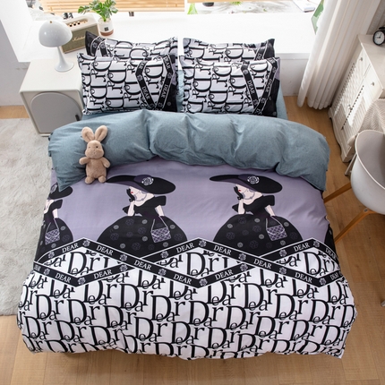 乐居坊 2024新款亲肤棉 美棉 芦荟棉四件套新花型 （2月） 摩登女孩