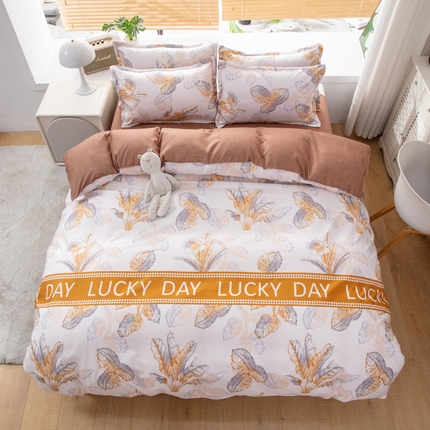 乐居坊 2024新款亲肤棉 美棉 芦荟棉四件套新花型 （2月） 幸运叶