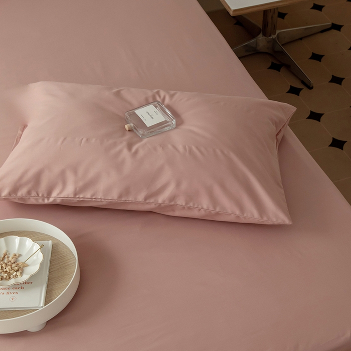 91家纺网 家纺一手货源 找家纺 寝柔 2024新款40S全棉斜纹13372纯棉纯色床笠单件席梦思床垫棕垫保护套 豆沙