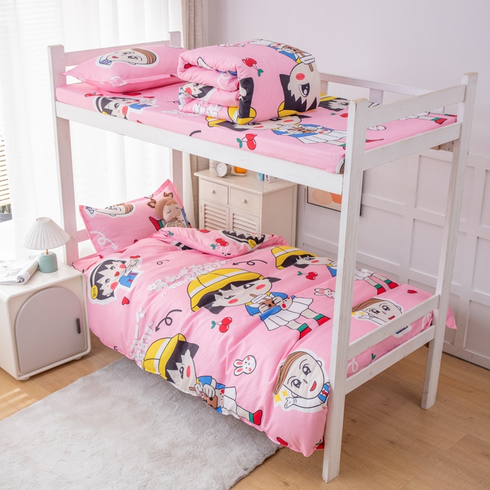 91家纺网 家纺一手货源 找家纺 乐居坊 2024新款亲肤棉 美棉 芦荟棉四件套 学生宿舍床（2月） 奶茶妹妹