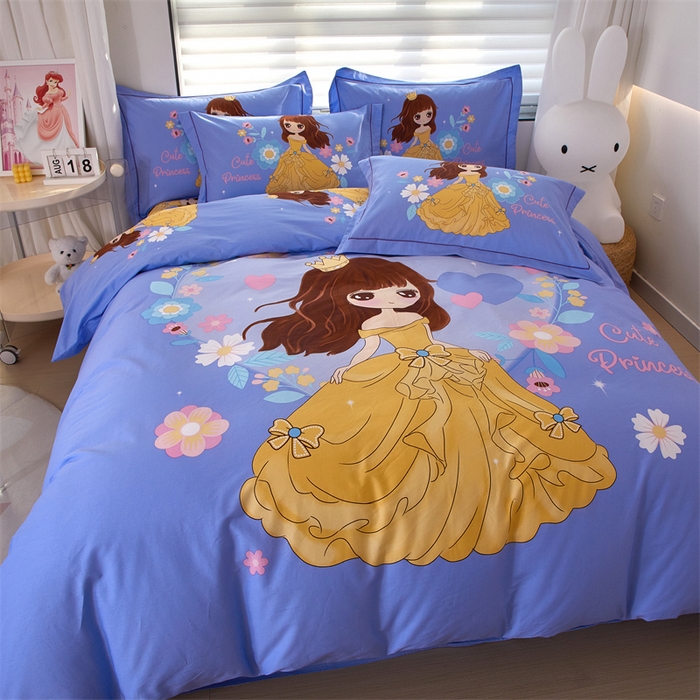 91家纺网 家纺一手货源 找家纺 曼秀琳家纺 2024新款活性全棉印花四件套 楚楚动人-紫